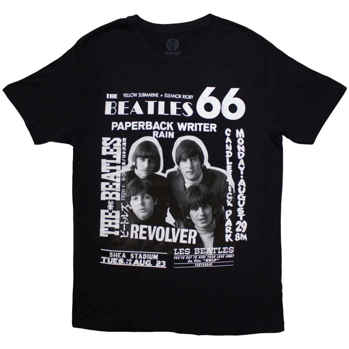The Beatles Unisex T-Shirt: 1966 (Black)