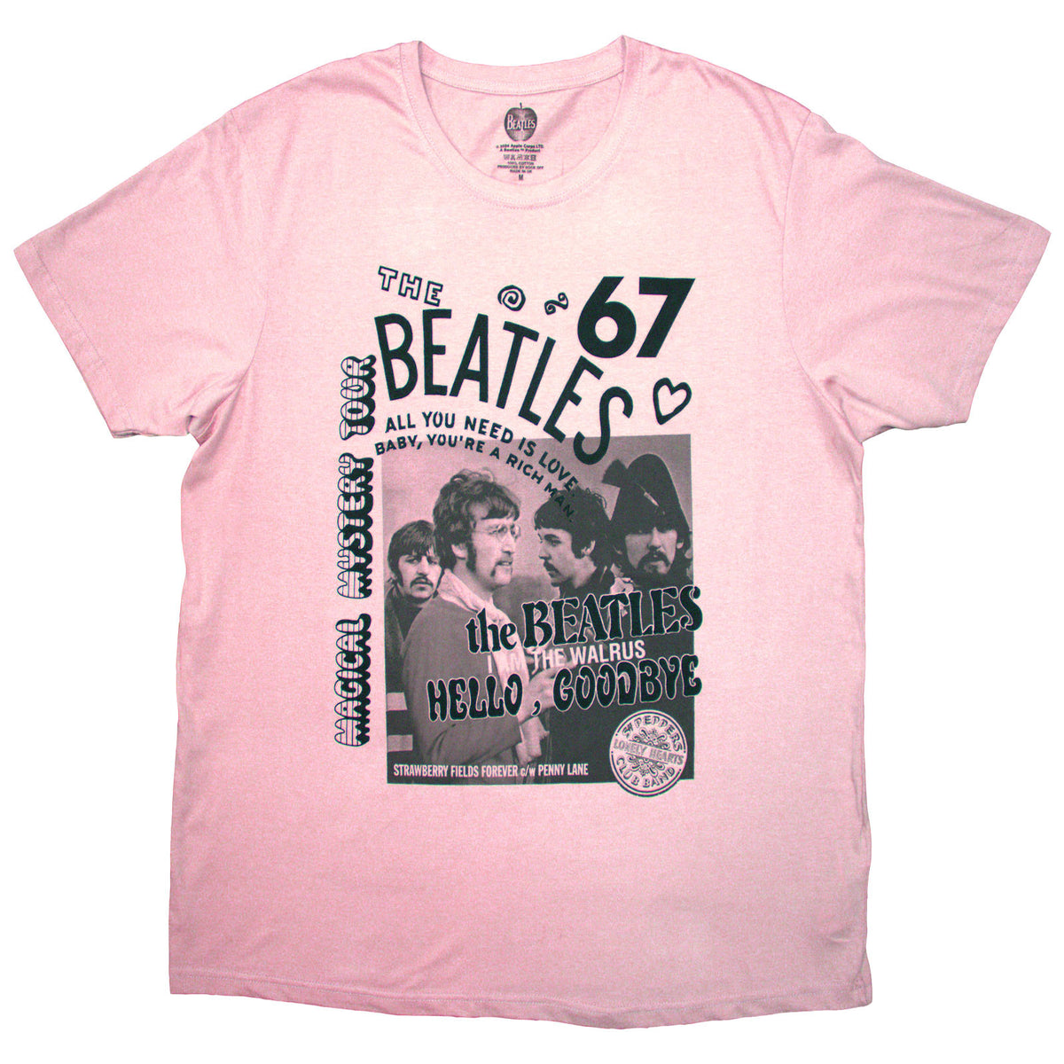 The Beatles Unisex T-Shirt: 1967 (Pink)