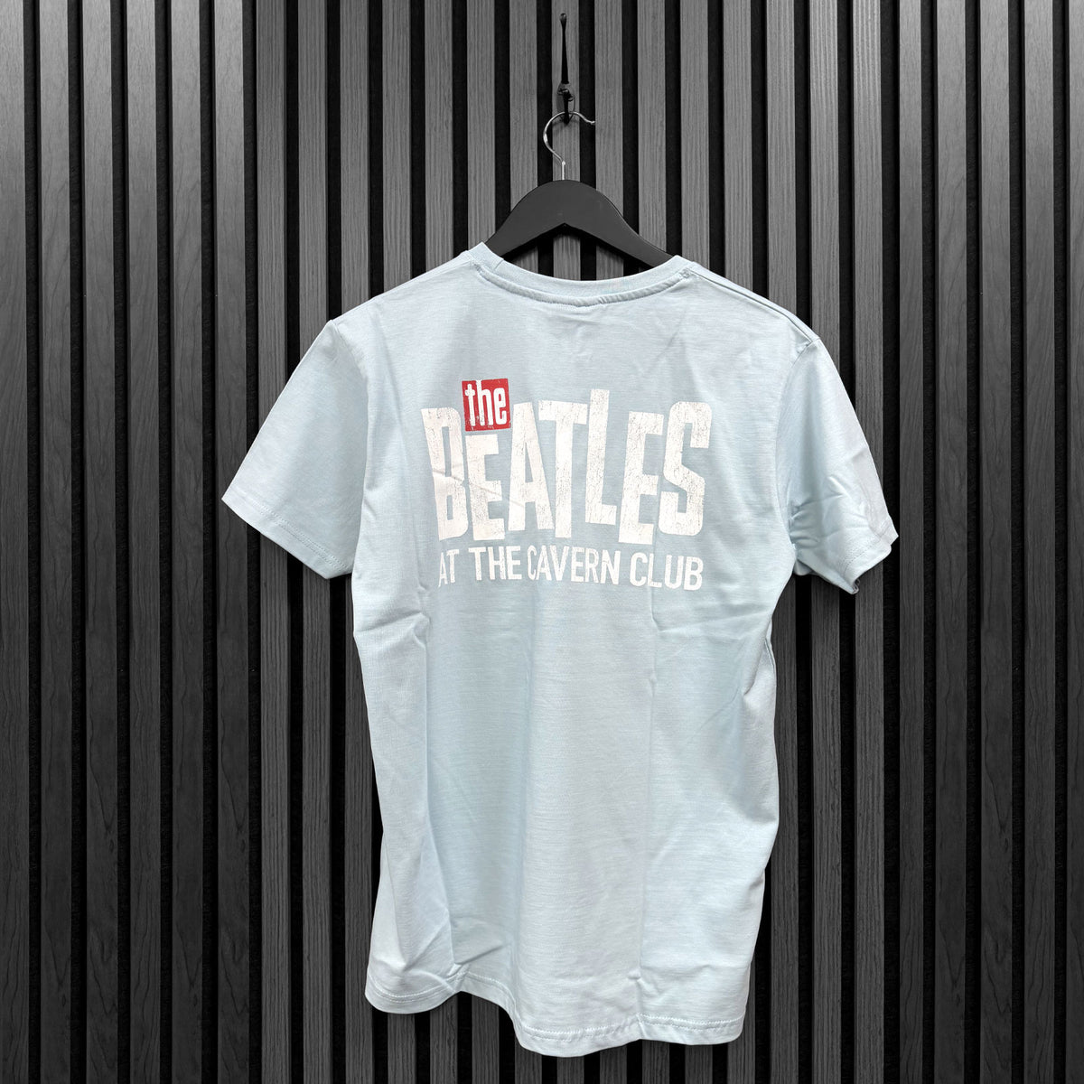 The Beatles Unisex Unplugged T-Shirt: Cavern (Light Blue) (Back Print)
