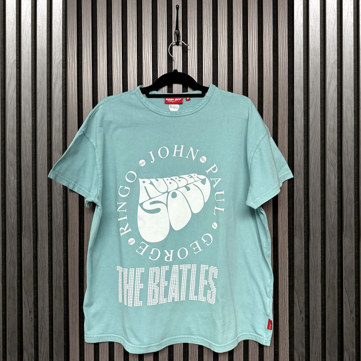The Beatles Ladies Unplugged T-Shirt: Rubber Soul Circle (Blue)