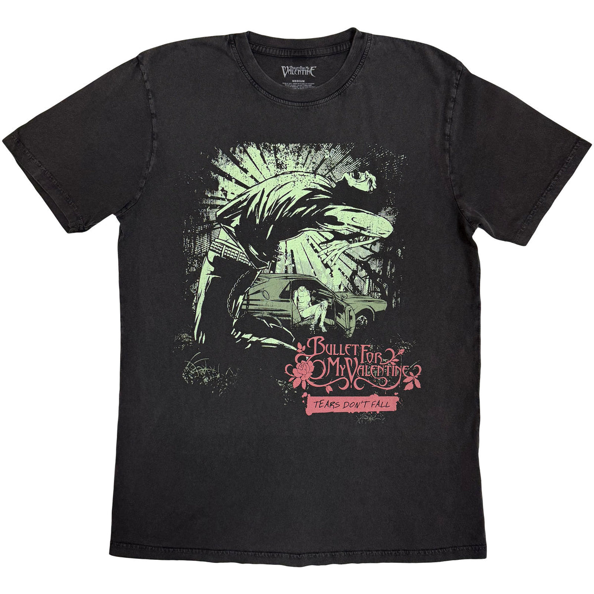 Bullet For My Valentine Unisex T-Shirt: Tears Don't Fall (Black) (Back Print)