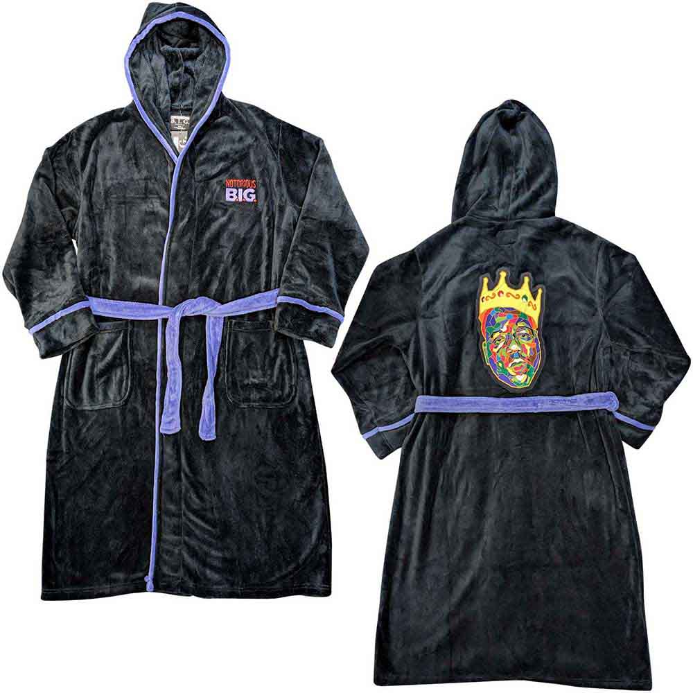 Biggie Smalls Unisex Bathrobe: Crown (Black) (Back Print)