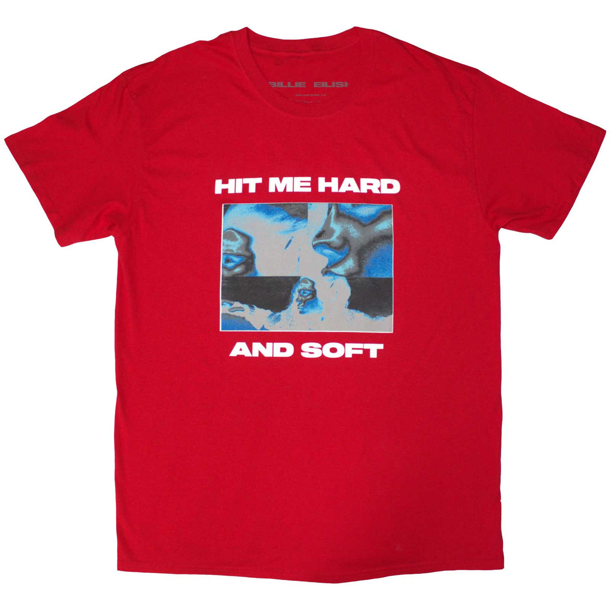 Billie Eilish Unisex T-Shirt: Hit Me Hard And Soft Negative (Red)