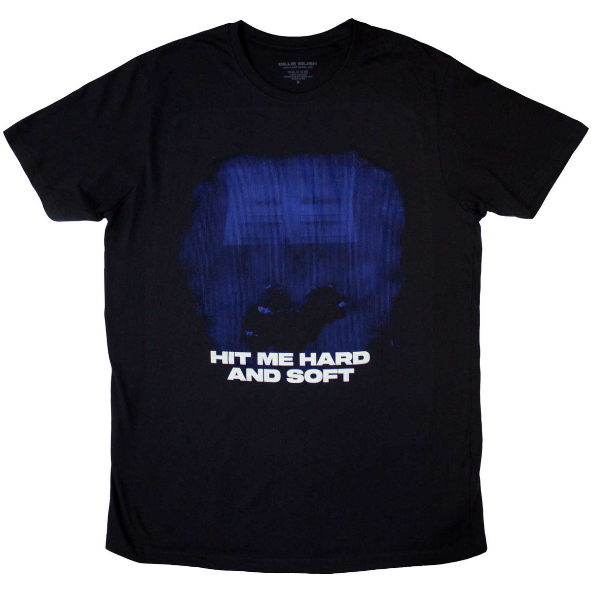Billie Eilish Unisex T-Shirt: Hit Me Hard And Soft Blue Lines (Black)