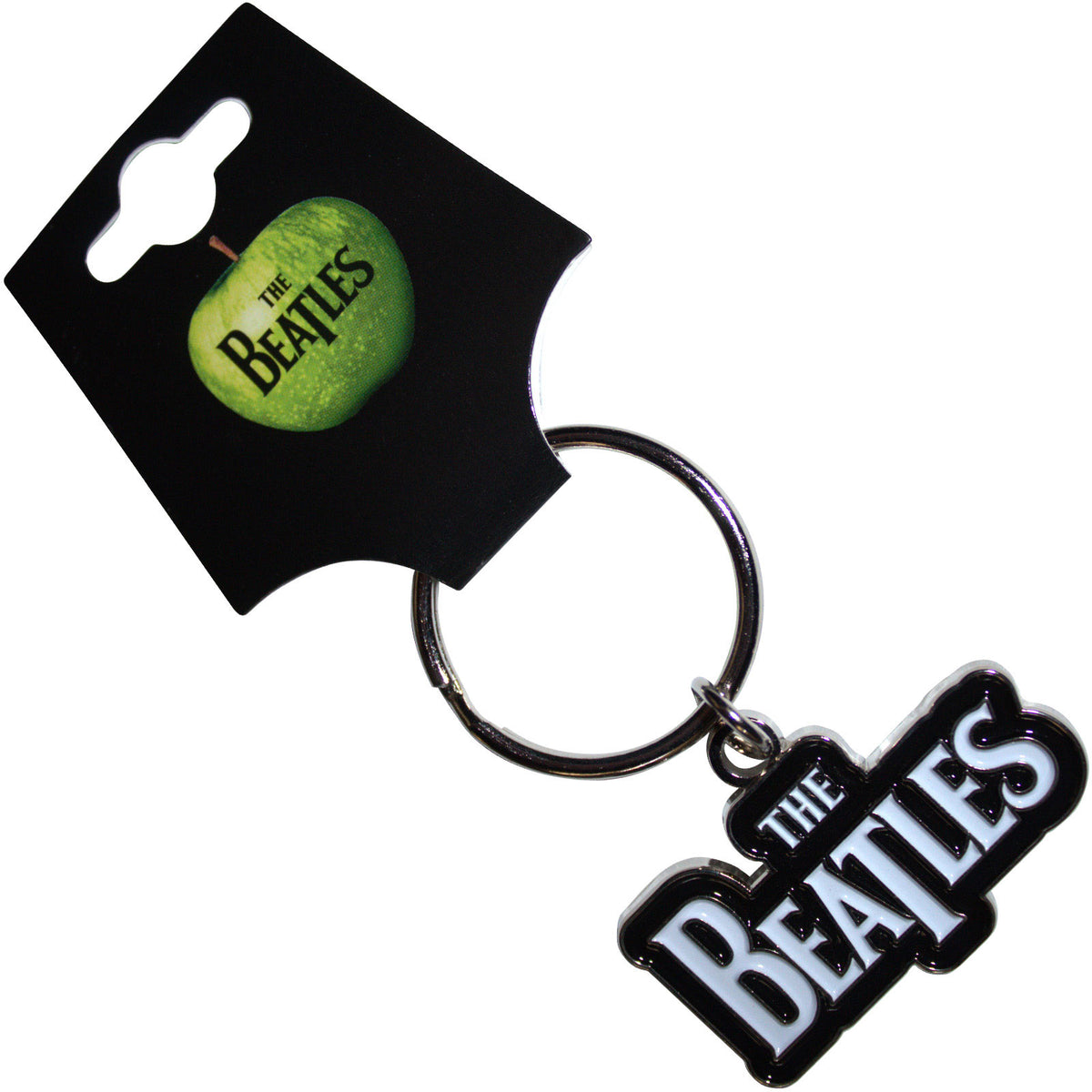 The Beatles Keychain: Drop T Logo (White)