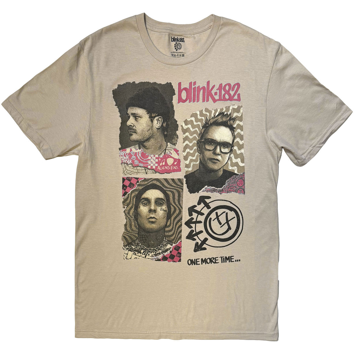 Blink-182 Unisex T-Shirt: One More Time Band (Sand)