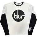 Blur Unisex 2 In 1 Layered Long Sleeve T-Shirt: Circle Logo (Black & White) (Sleeve Print)