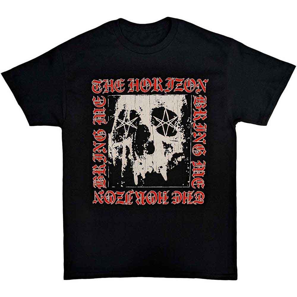 Bring Me The Horizon Unisex T-Shirt: Metal Logo Skull (Black)