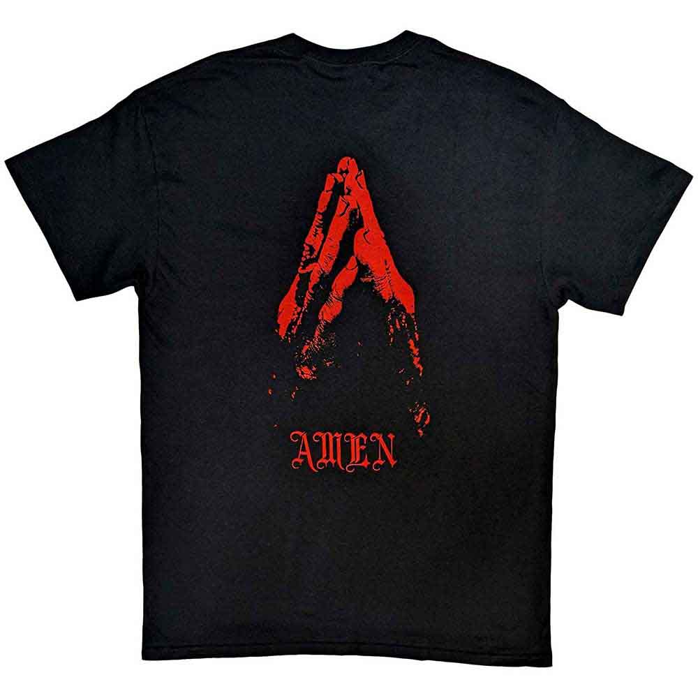 Bring Me The Horizon Unisex T-Shirt: Praying Amen (Black) (Back Print)