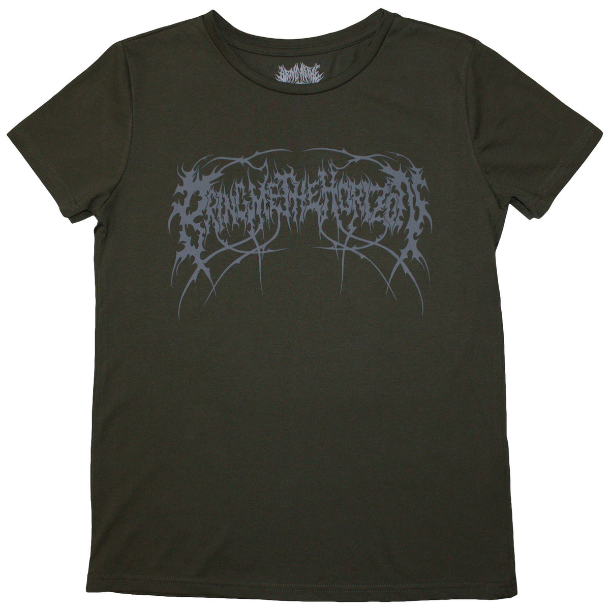 Bring Me The Horizon Ladies T-Shirt: Metal Logo Genxsis (Green) (Back Print)