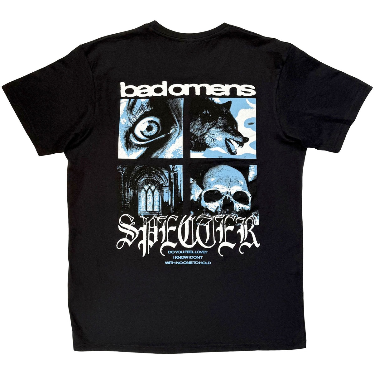 Bad Omens Unisex Premium Carbon T-Shirt: Specter Collage (Black) (Back Print)