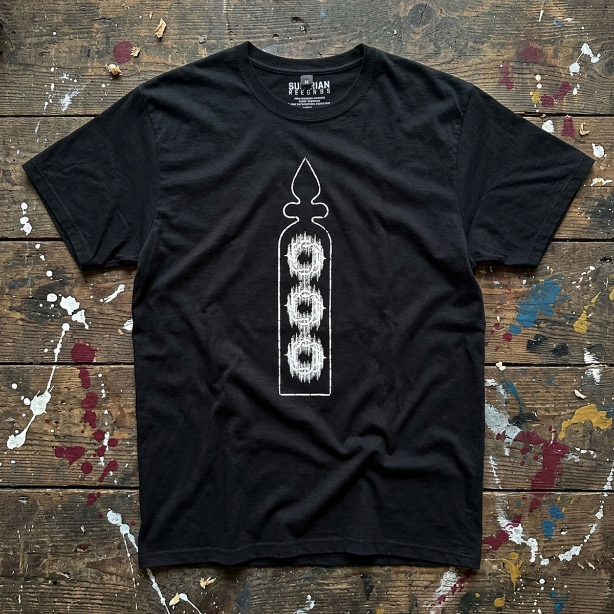 Bad Omens Unisex Premium Carbon T-Shirt: Stained Glass (Black) (Back Print)