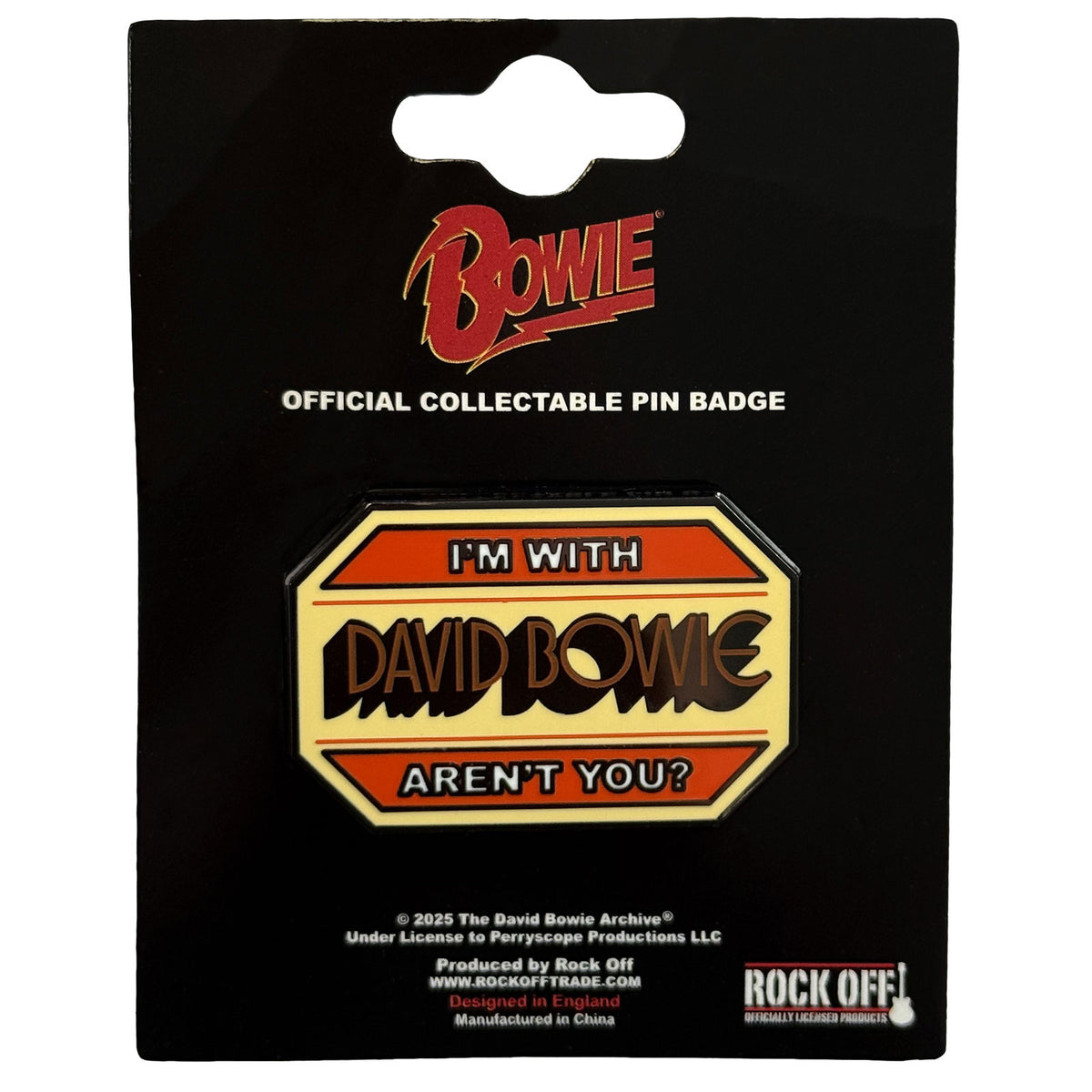 David Bowie Pin Badge: I'm With...