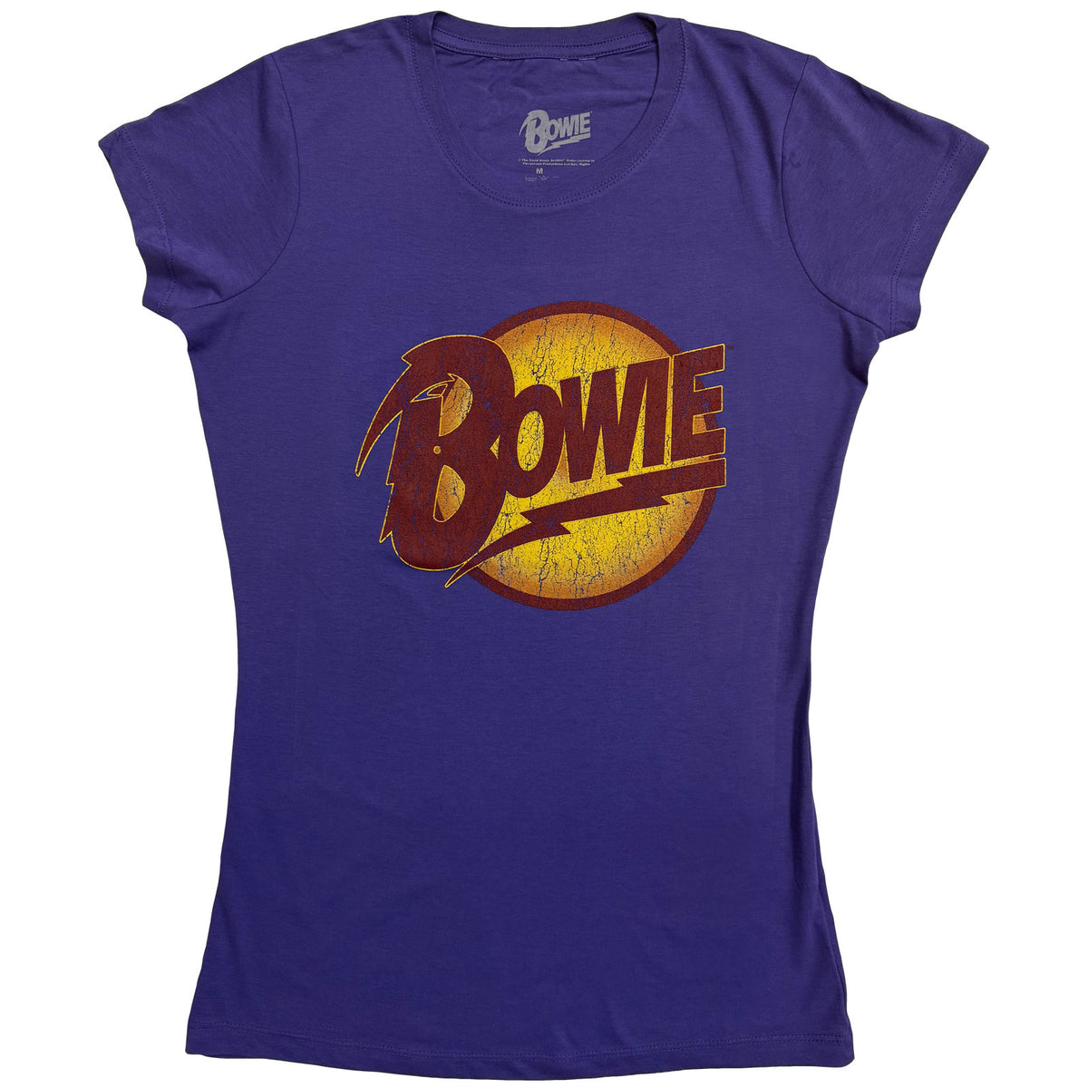 David Bowie Ladies T-Shirt: Vintage Diamond Dogs Logo (Purple)