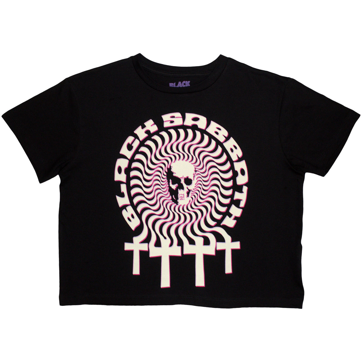 Black Sabbath Ladies Crop Top: Hypnotic Skull (Black)