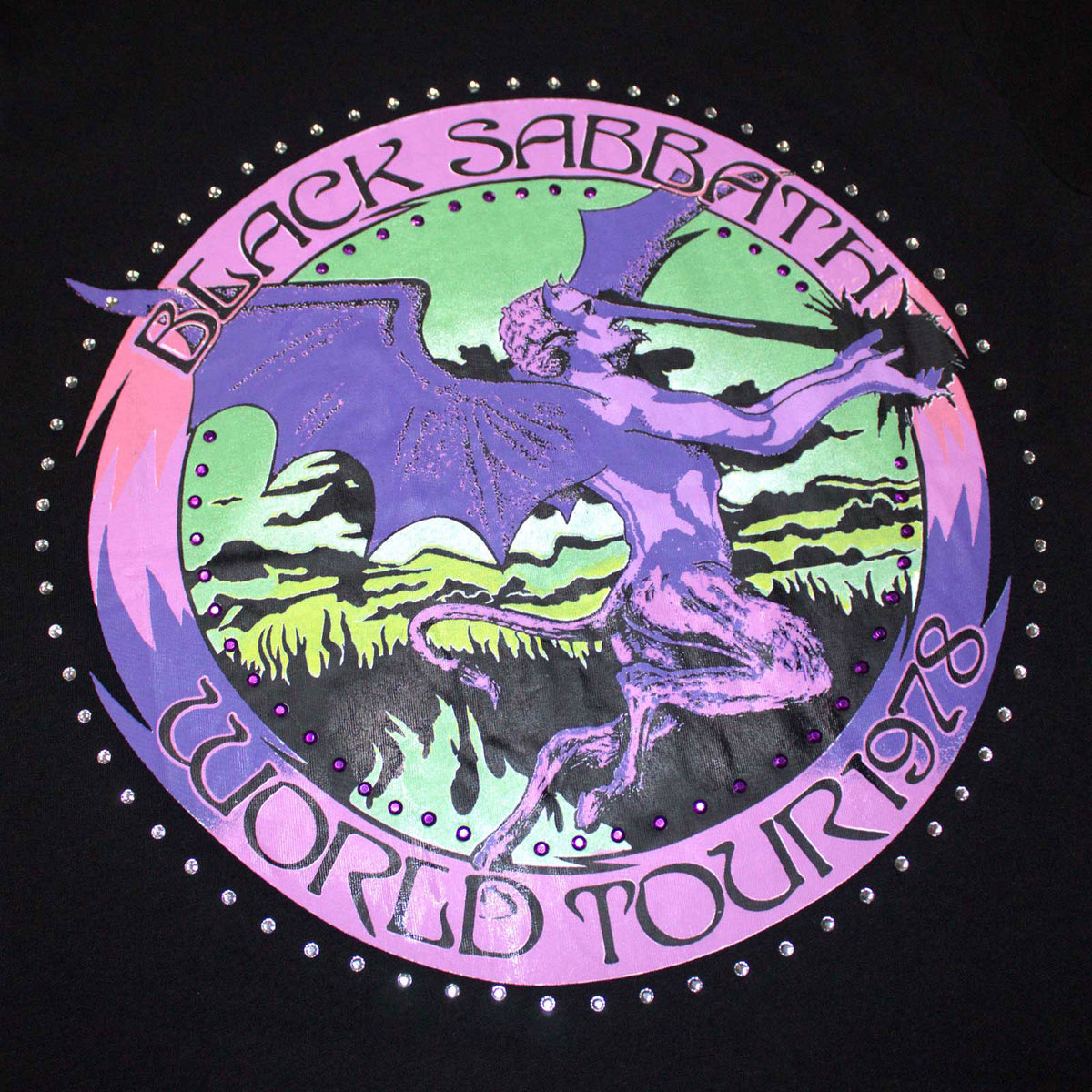 Black Sabbath Unisex T-Shirt: Tour '78 (Black) (Embellished)