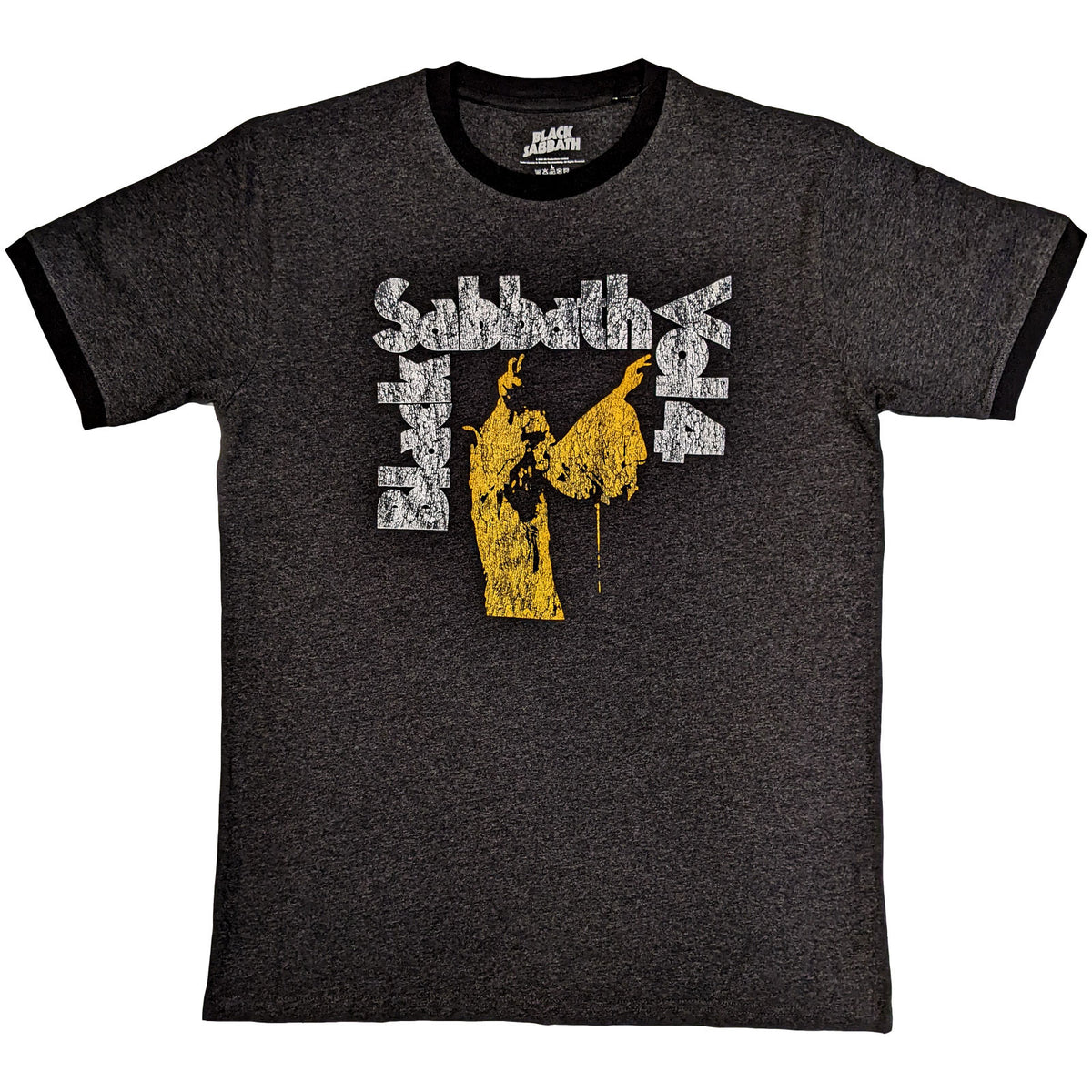 Black Sabbath Unisex Ringer T-Shirt: Vol 4 (Charcoal Grey)