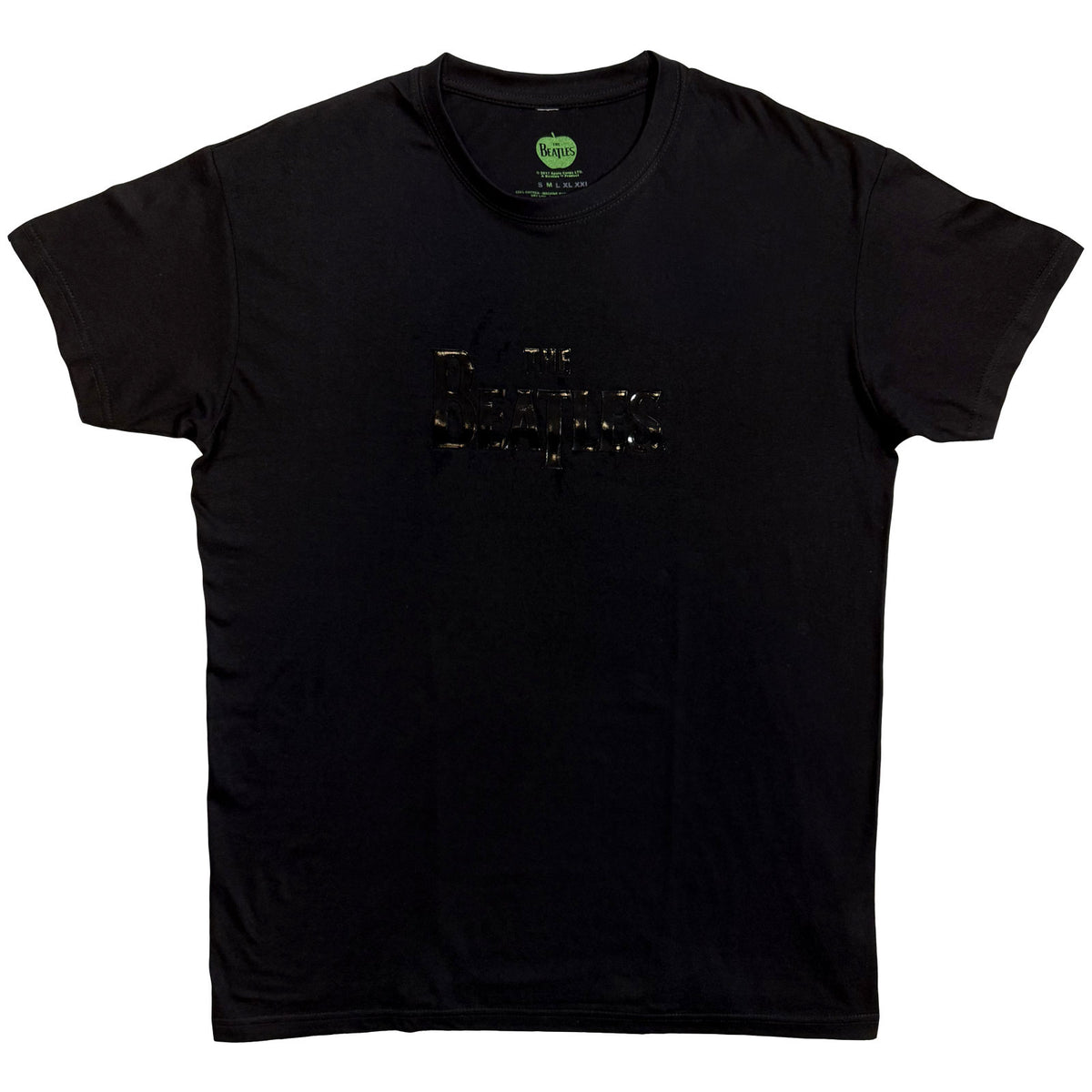 The Beatles Unisex T-Shirt: Drop T Black-On-Black (Black) (Hi-Build)