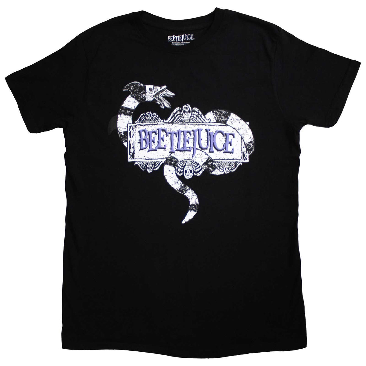 Beetlejuice Unisex T-Shirt: Snake Badge (Black)
