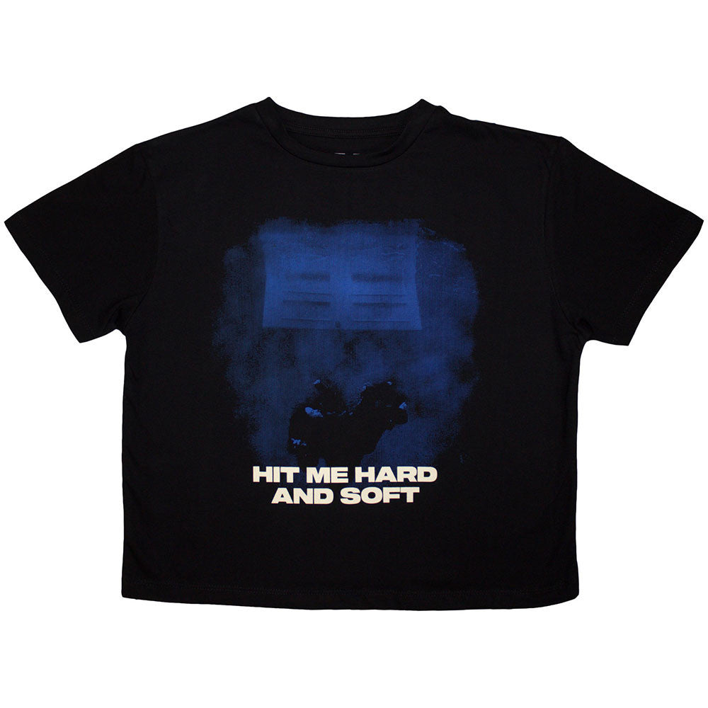 Billie Eilish: HMHAS Blue Lines Ladies Crop Top (Black)