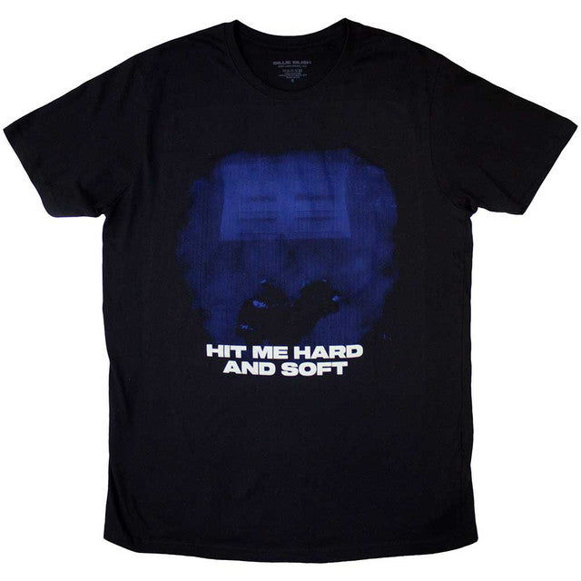 Billie Eilish: Hit Me Hard And Soft Blue Lines Unisex T-Shirt (Black)