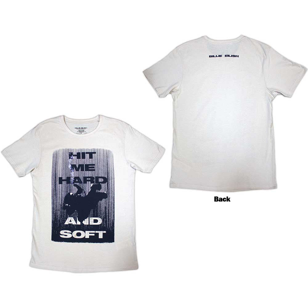 Billie Eilish: Hit Me Hard And Soft Falling Unisex T-Shirt (Natural) (Back Print)