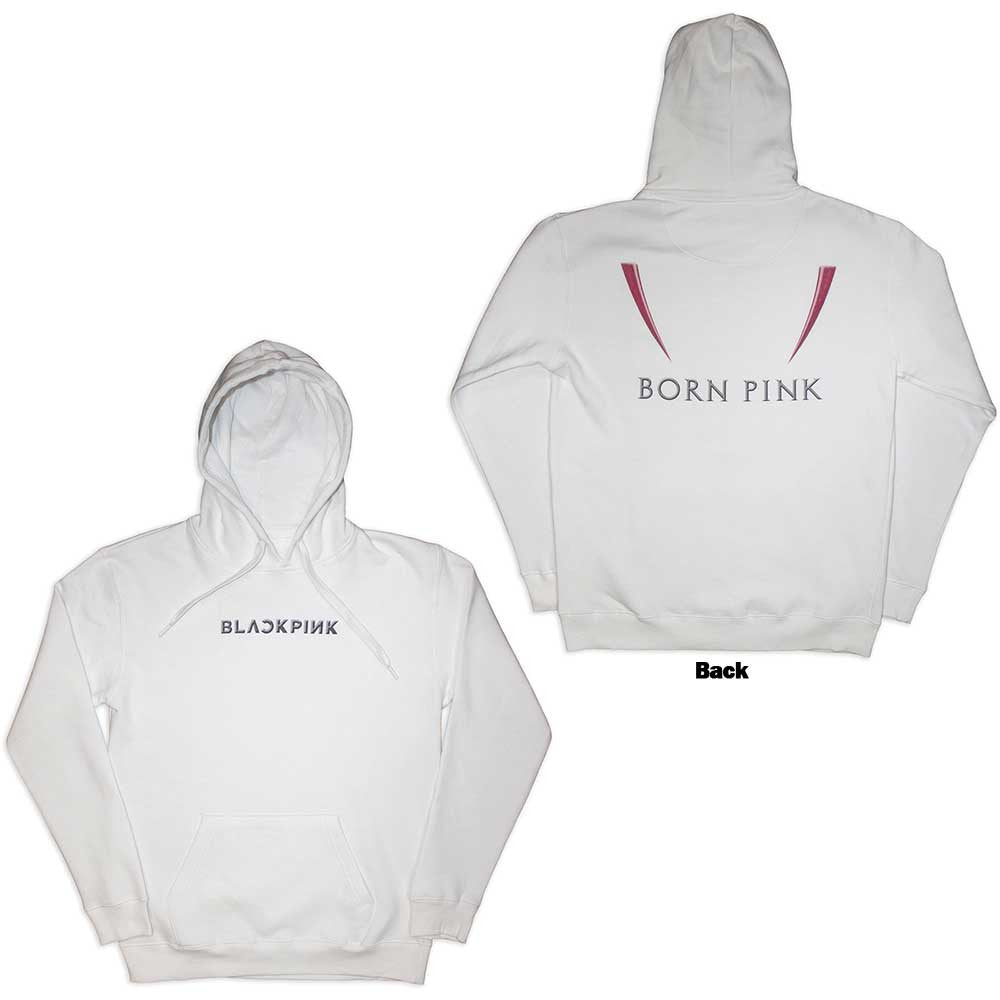 BlackPink: Born Pink Unisex Pullover Hoodie (White) (Back Print)