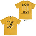 Bon Jovi: Tour '87 Road Sign Unisex T-Shirt (Yellow) (Back Print)