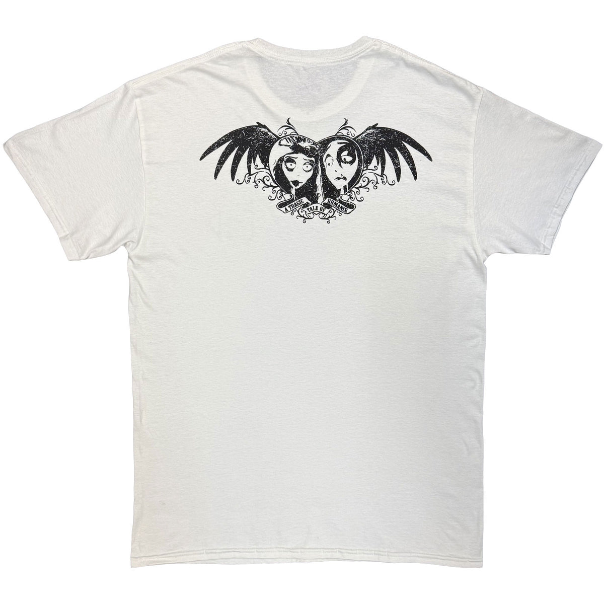 Corpse Bride Unisex T-Shirt: A Tragic Tale Of Romance (White) (Back Print)
