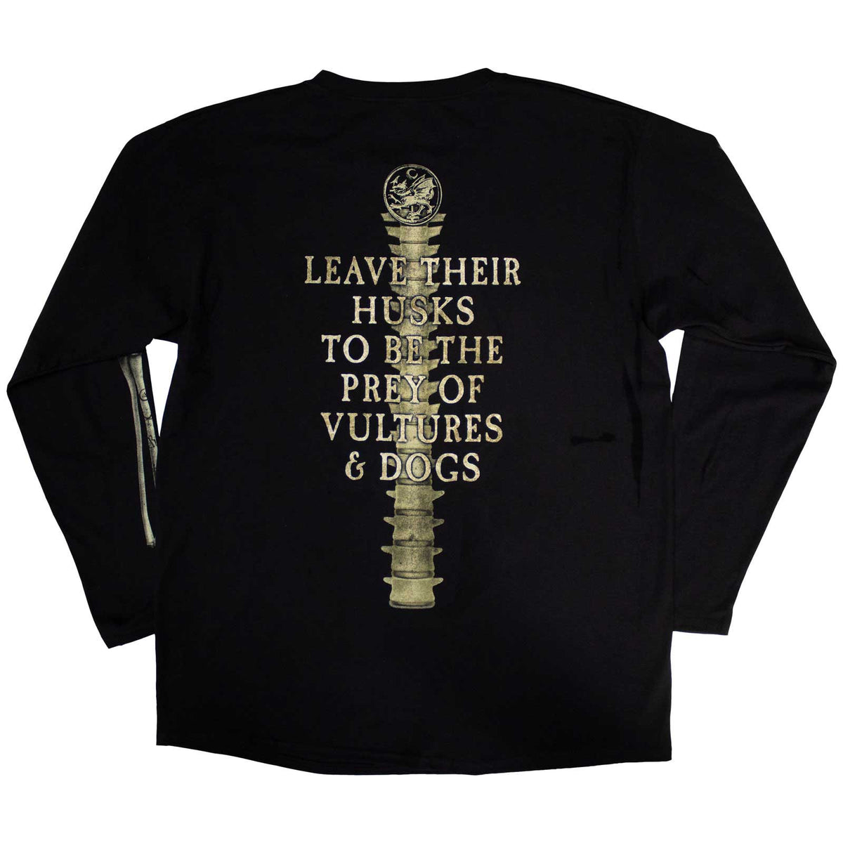 Cradle Of Filth Unisex Long Sleeve T-Shirt: Skeleton (Black) (Back & Sleeve Print)