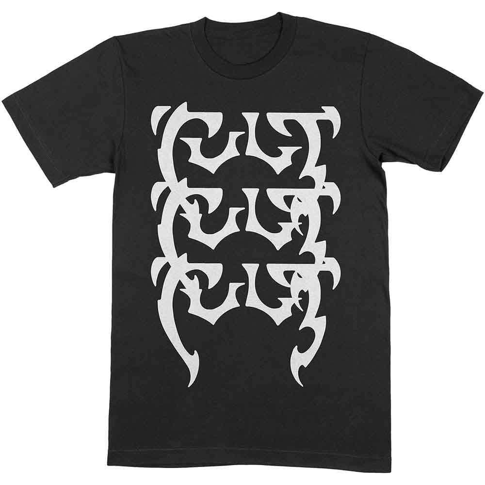 The Cult Unisex T-Shirt: Repeating Logo (Black)