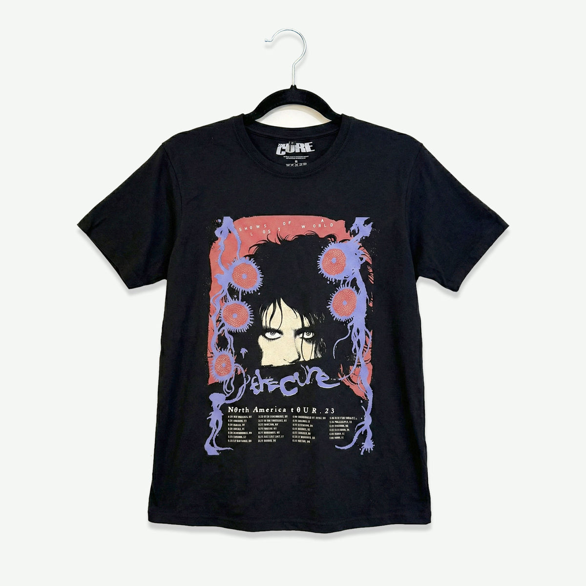 The Cure Unisex Premium Carbon T-Shirt: North American Tour '23 Poster (Black)