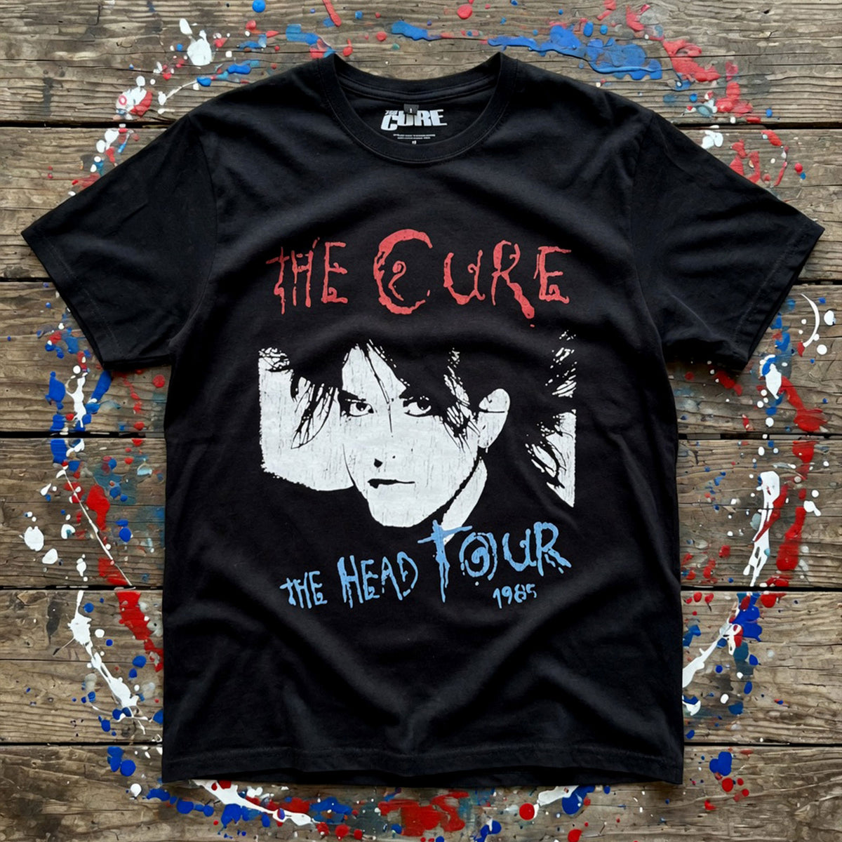 The Cure Unisex Premium Carbon T-Shirt: The Head Tour '85 (Black) (Back Print)
