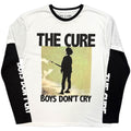 The Cure Unisex 2 In 1 Layered Long Sleeve T-Shirt: Boys Don't Cry Box (Black & White) (Sleeve Print)