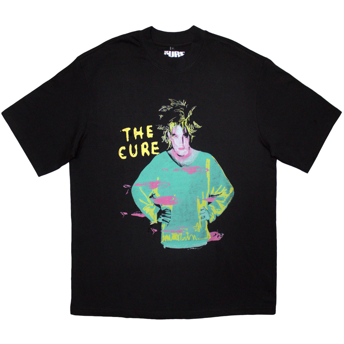 The Cure Unisex Oversized Boxy T-Shirt: Beach Party Tour '86 (Black) (Back Print)