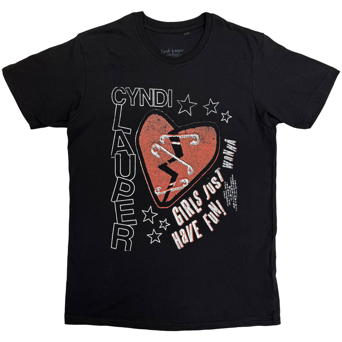 Cyndi Lauper Unisex T-Shirt: Heart (Black)