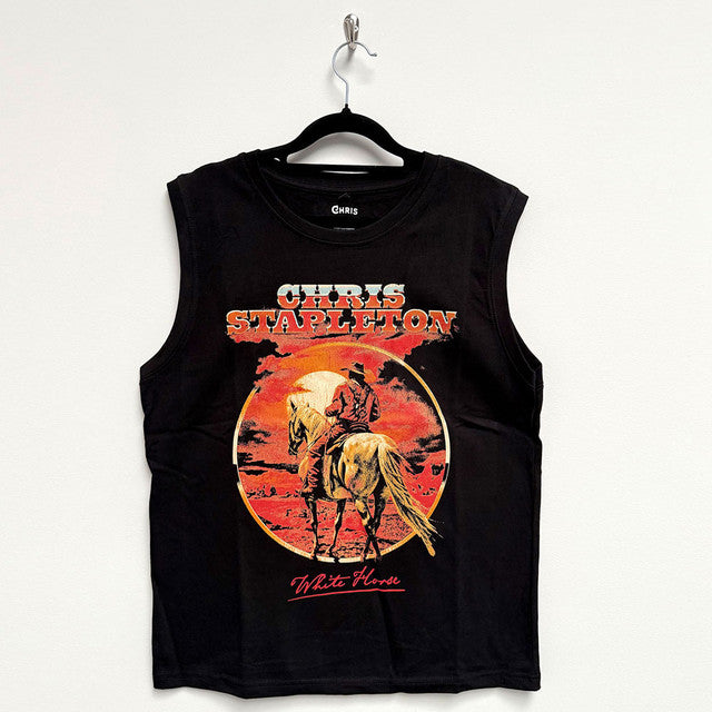 Chris Stapleton: White Horse Unisex Tank T-Shirt (Black)