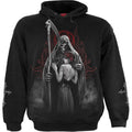 Spiral Unisex Pullover Hoodie: Dead Kiss (Black) (Back & Sleeve Print)