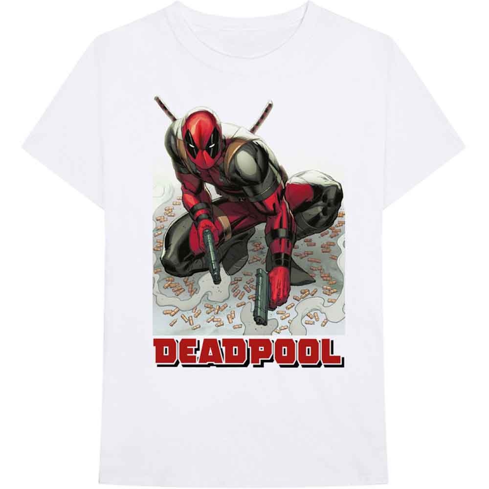 Marvel Comics Unisex T-Shirt: Deadpool Bullet (White)