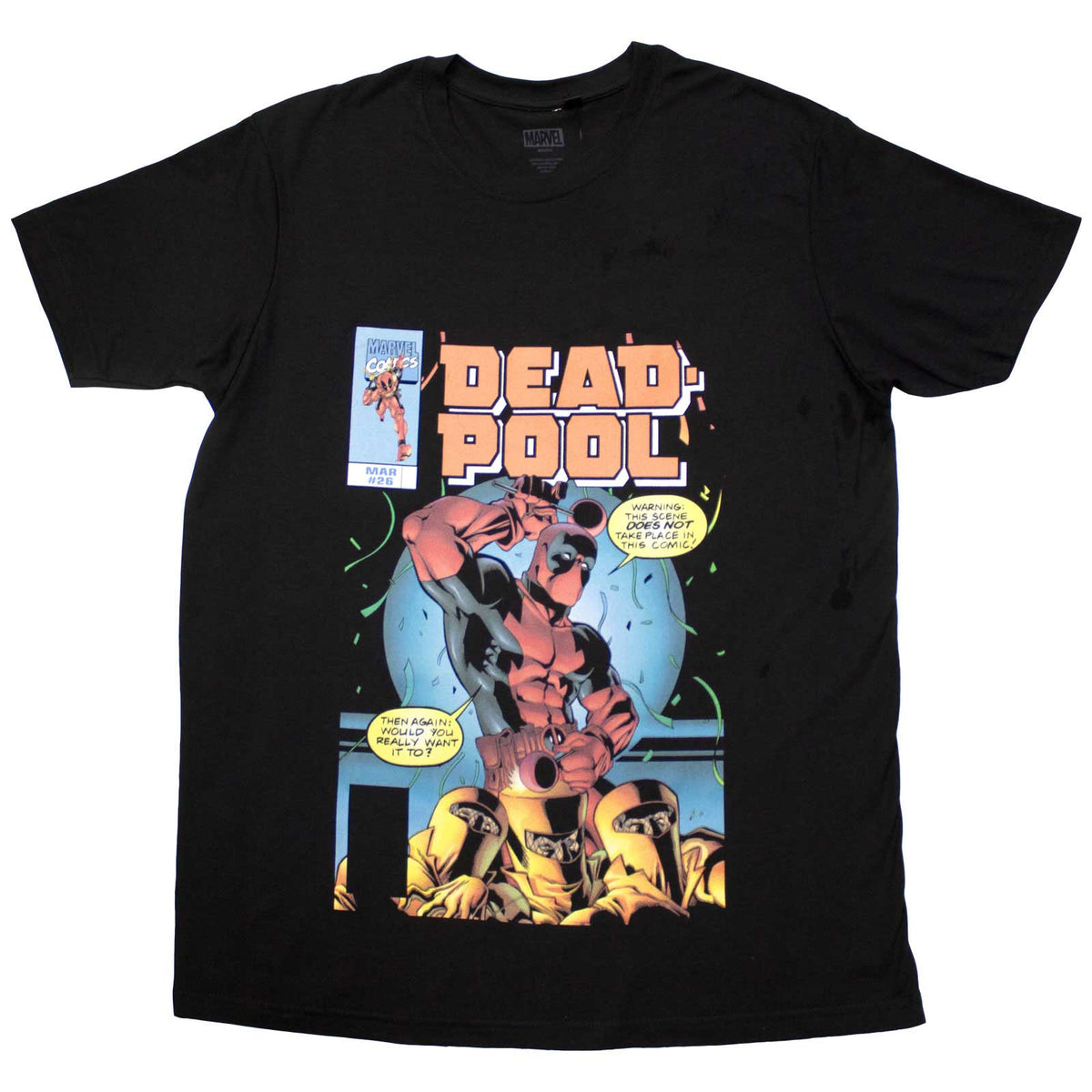 Marvel Comics Unisex T-Shirt: Deadpool Bubble Text (Black)
