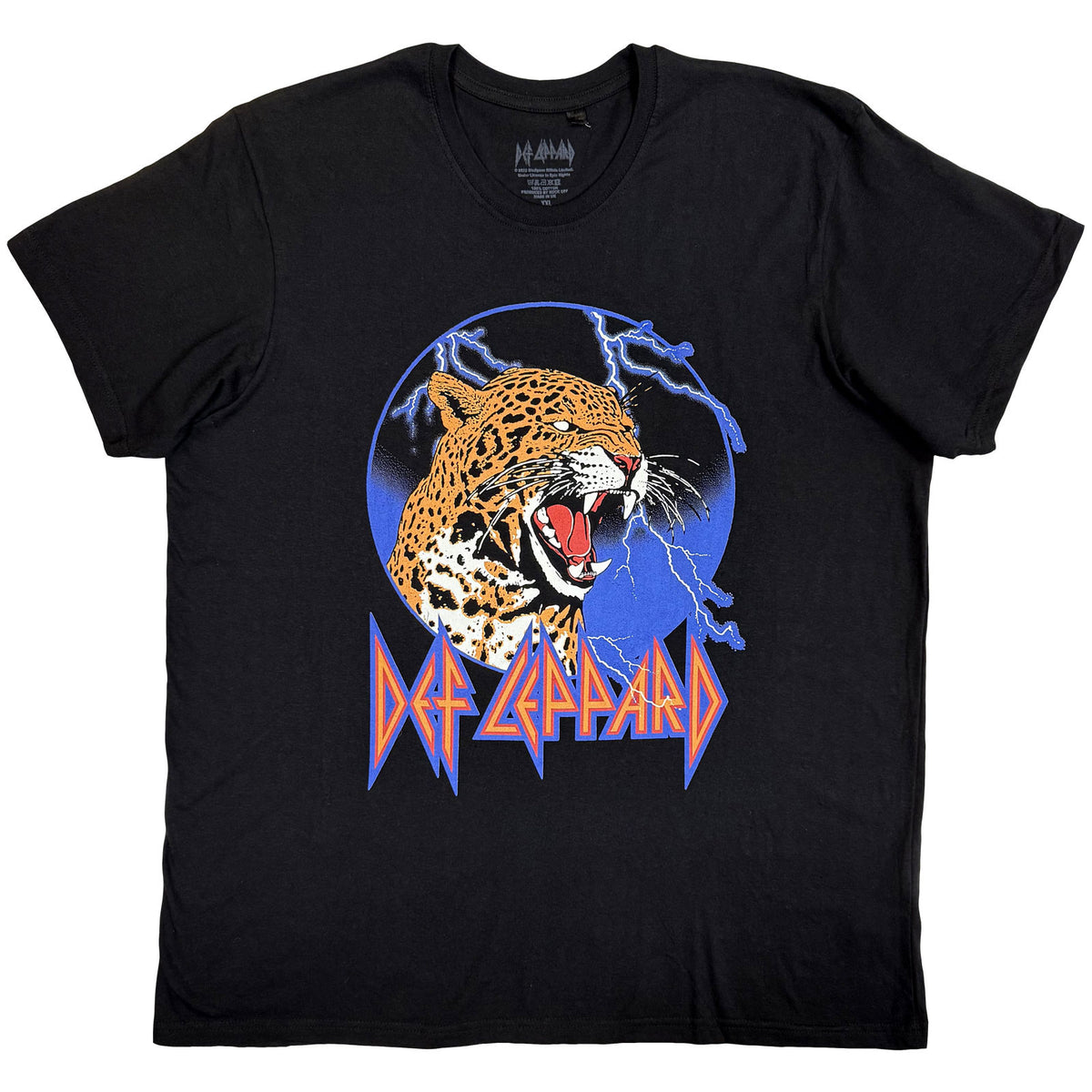 Def Leppard Unisex T-Shirt: Lightning Leopard (Black)