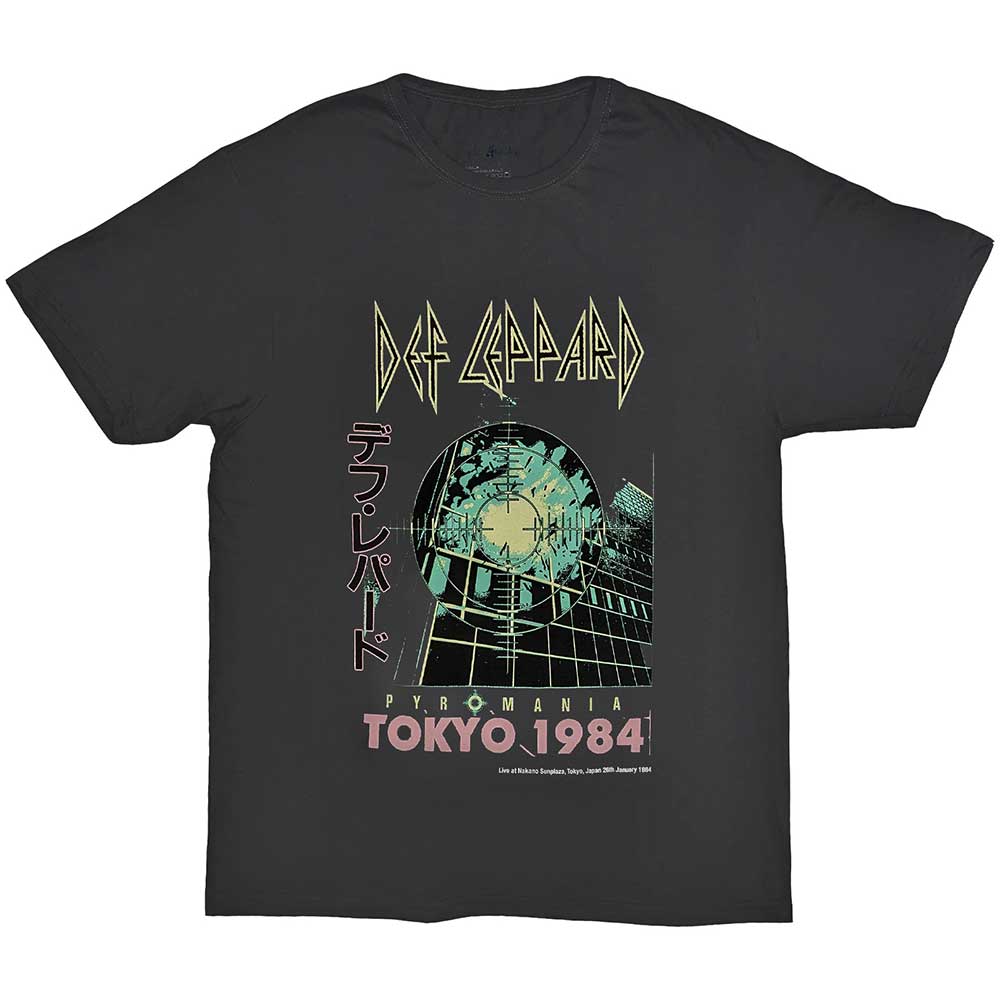 Def Leppard Unisex T-Shirt: Tokyo (Charcoal Grey)