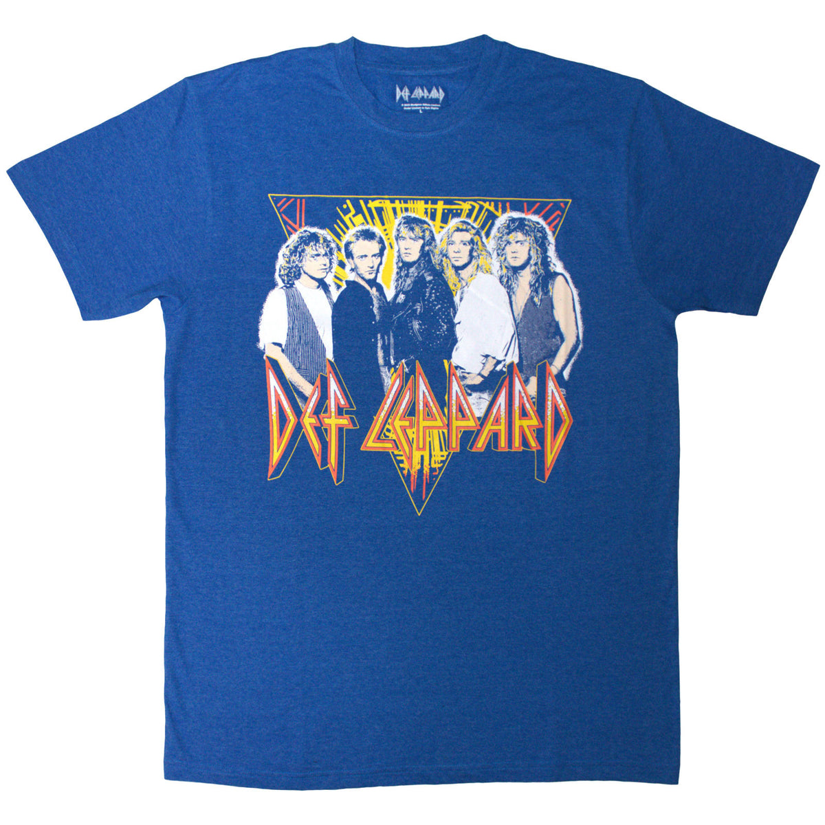 Def Leppard Unisex T-Shirt: Band Photo (Blue)