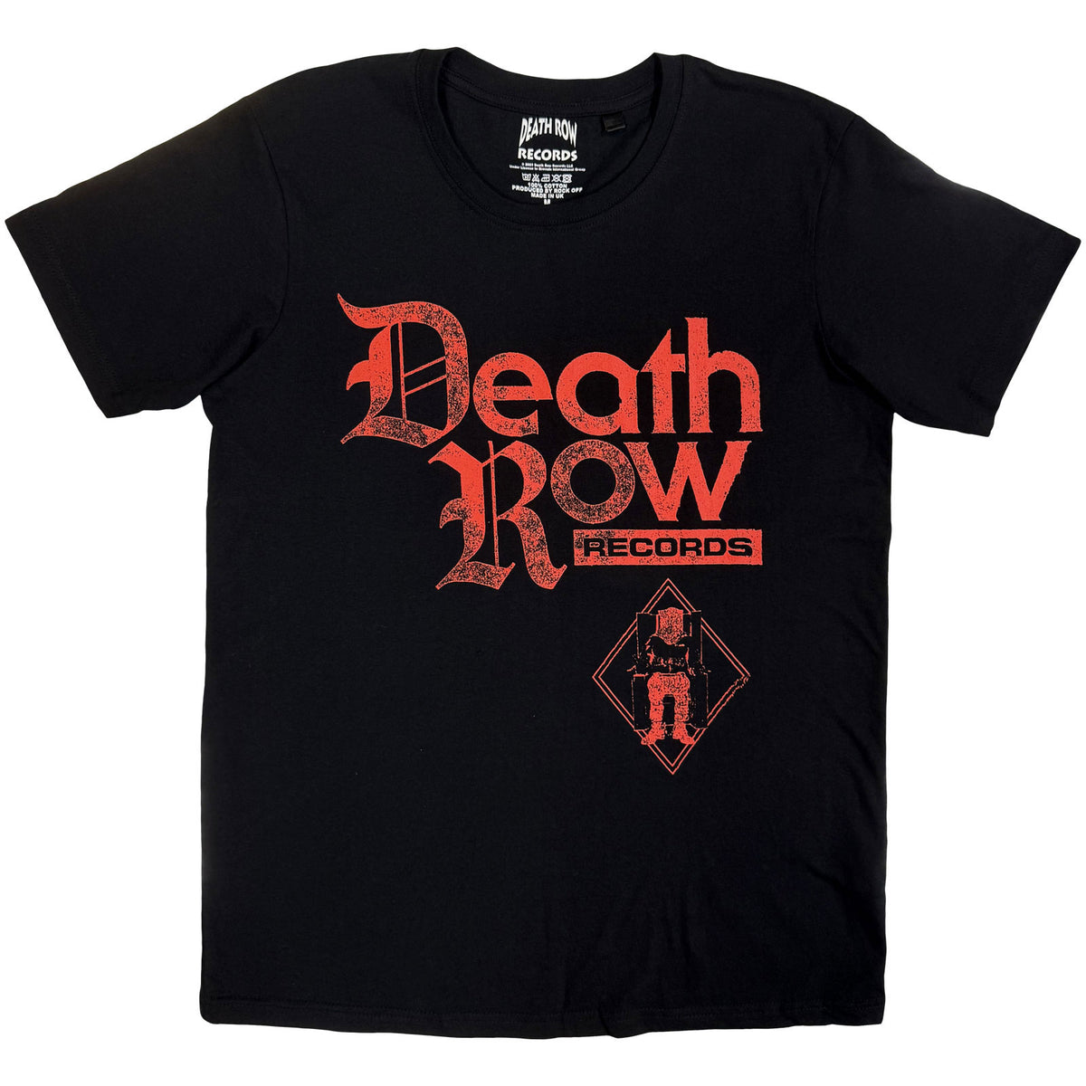 Death Row Records Unisex T-Shirt: Red Logo (Black)