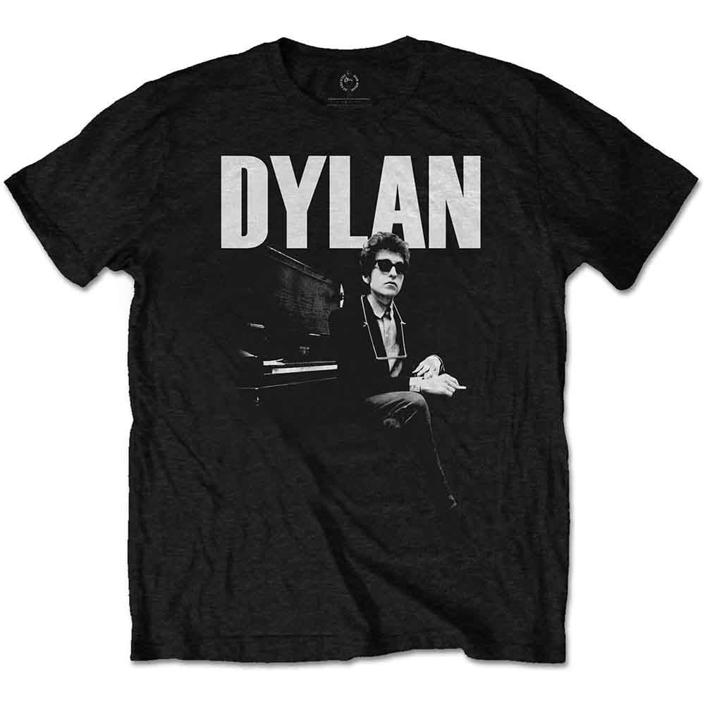 Bob Dylan Unisex T-Shirt: At Piano (Black)