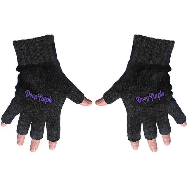 Deep Purple: Logo Unisex Fingerless Gloves (Black)