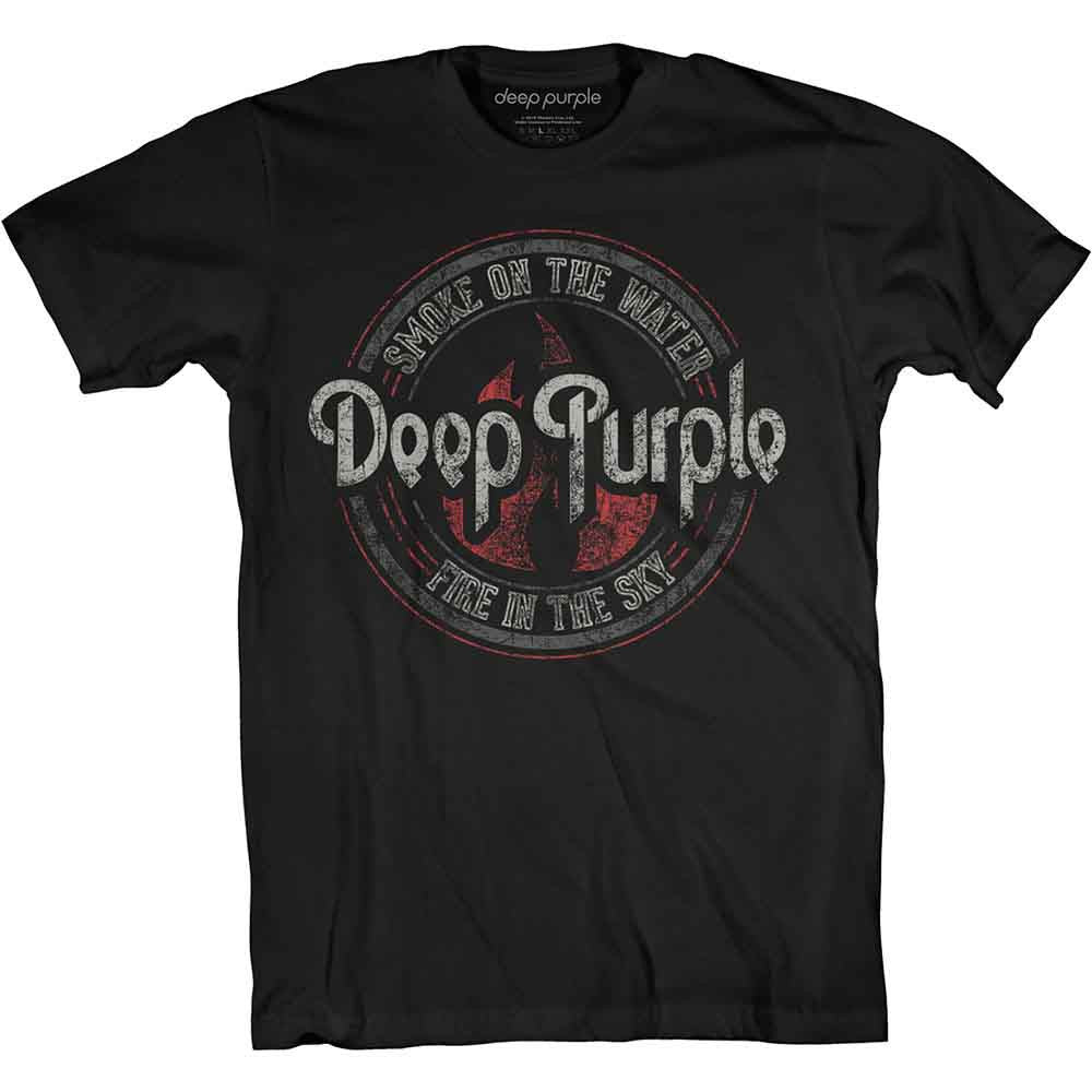 Deep Purple: Smoke Circle Unisex T-Shirt (Black)