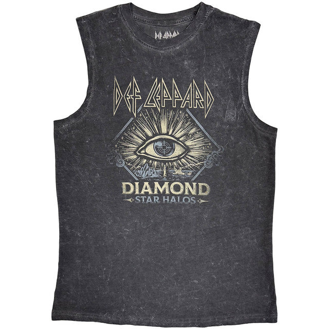 Def Leppard: Diamond Star Halos Unisex Tank T-Shirt (Charcoal Grey)