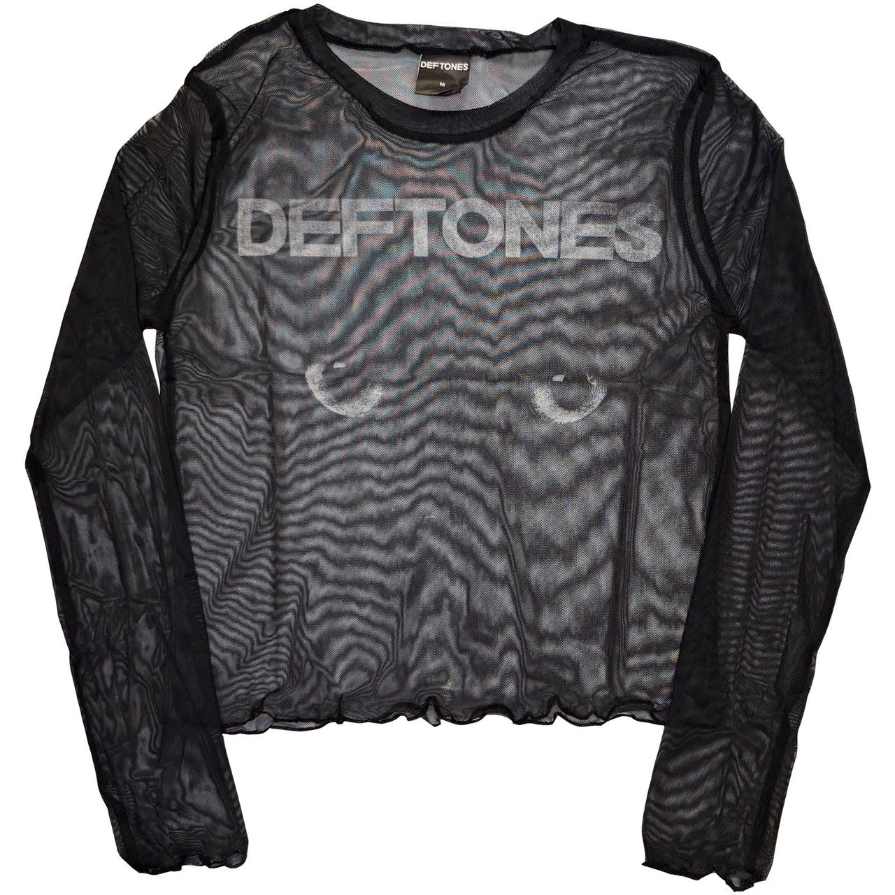 Deftones: Sphynx Ladies Long Sleeve Mesh Crop Top (Black)