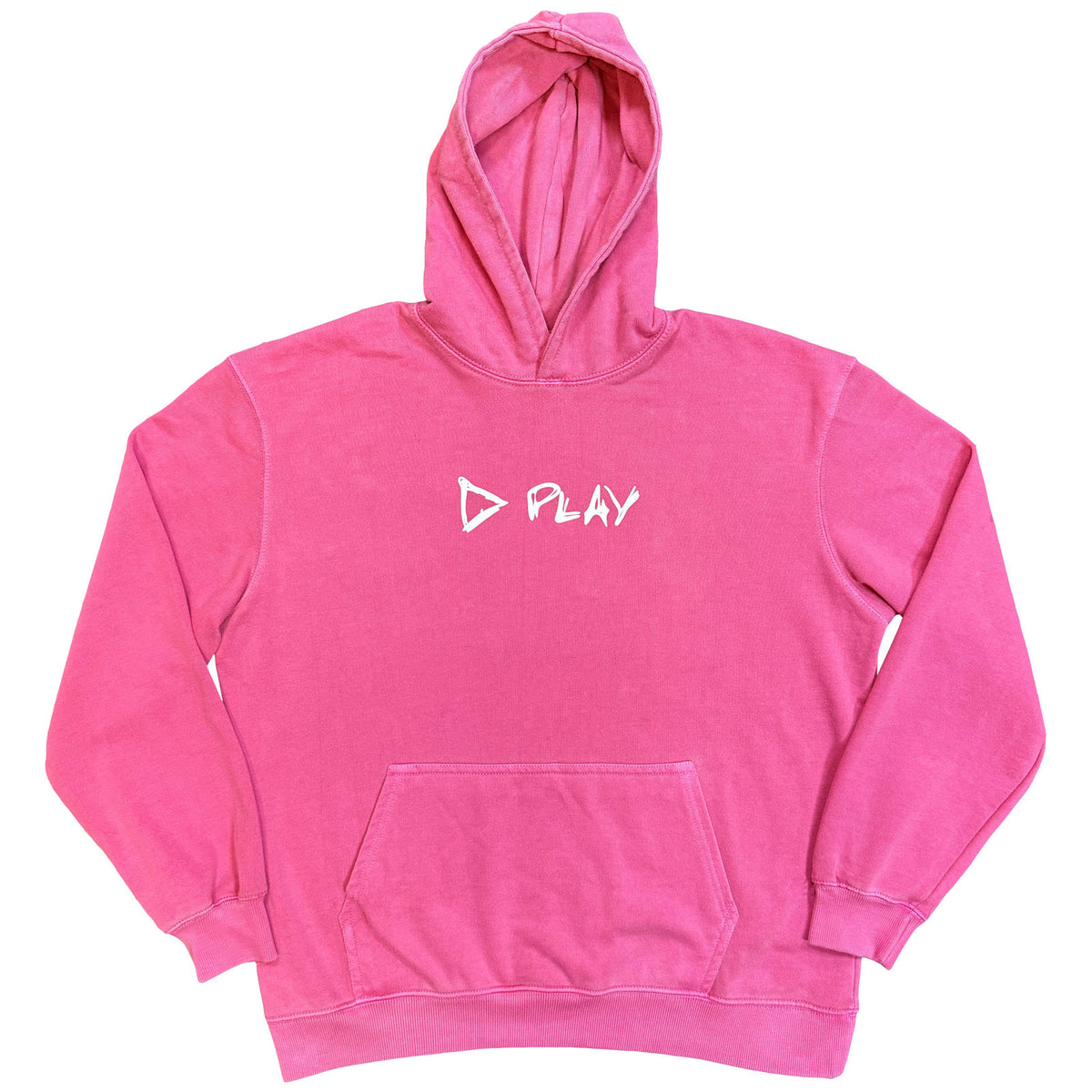 Ed Sheeran Unisex Pullover Hoodie: Play Logo (Pink) (Ex-Tour)